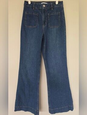 Dynamite Hailey Medium Blue Wide-Leg Denim Jeans Size 28/6 Women's Boho
